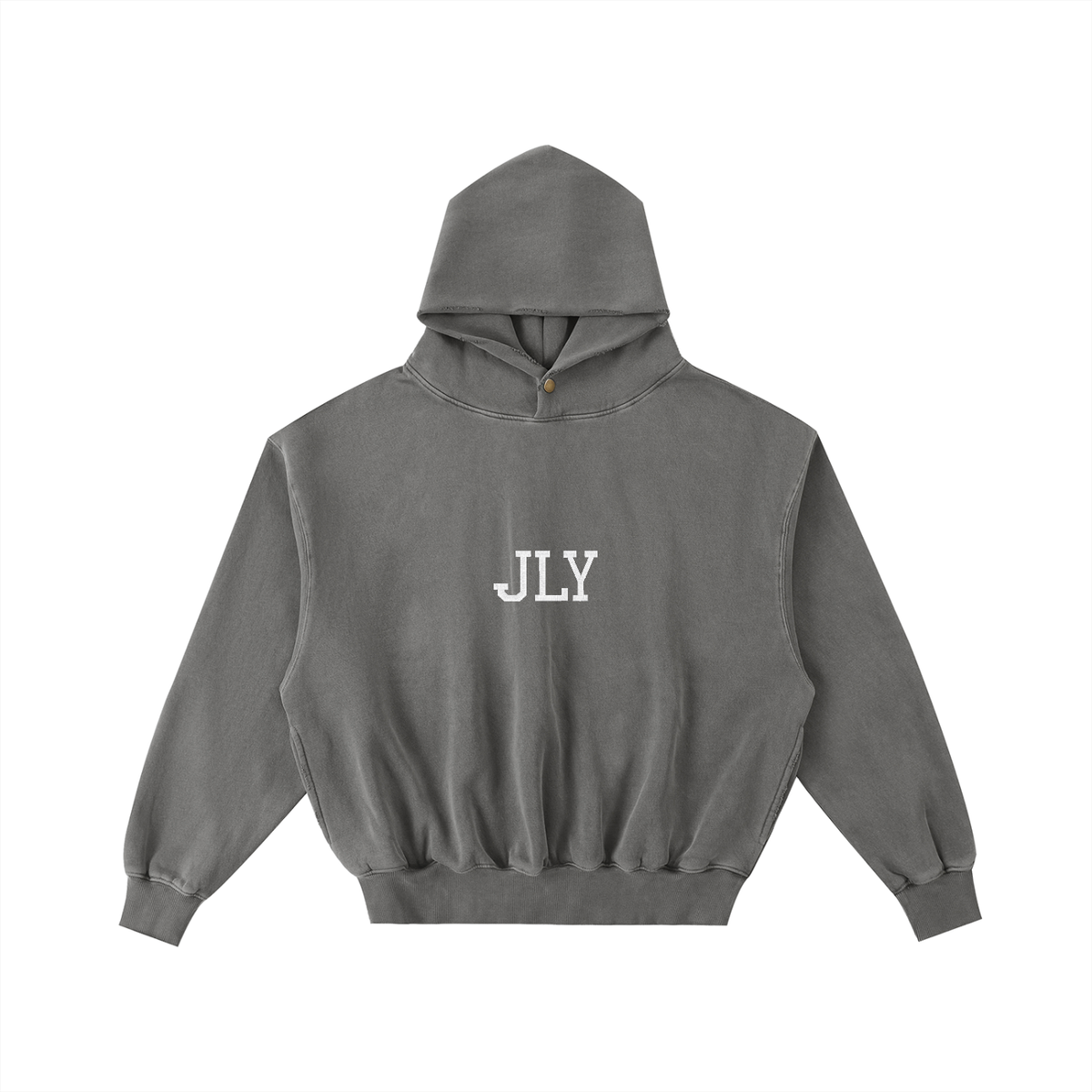 JLY EMBROIDERY | frayed hoodie