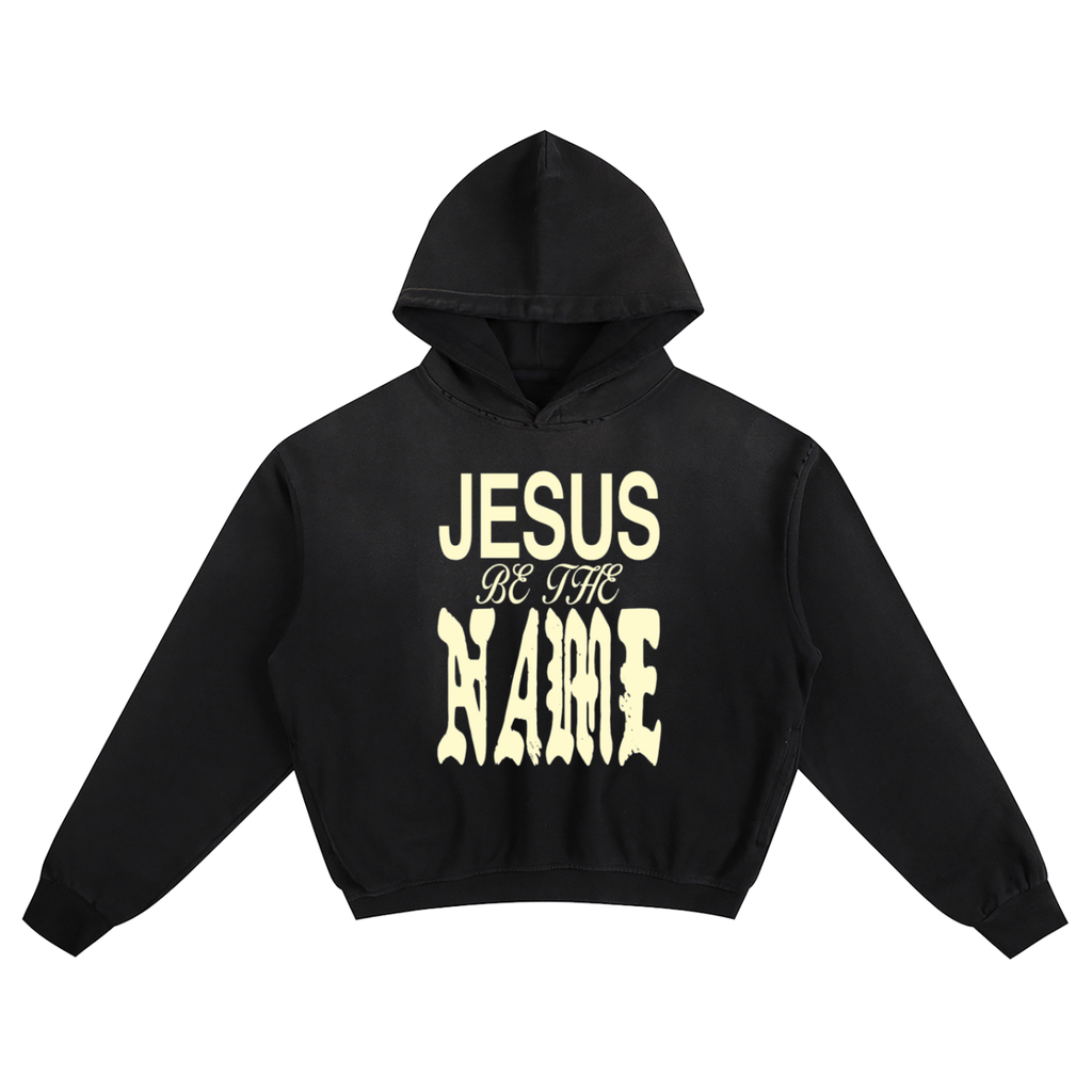 jesus be the name | sunfade boxy hoodie