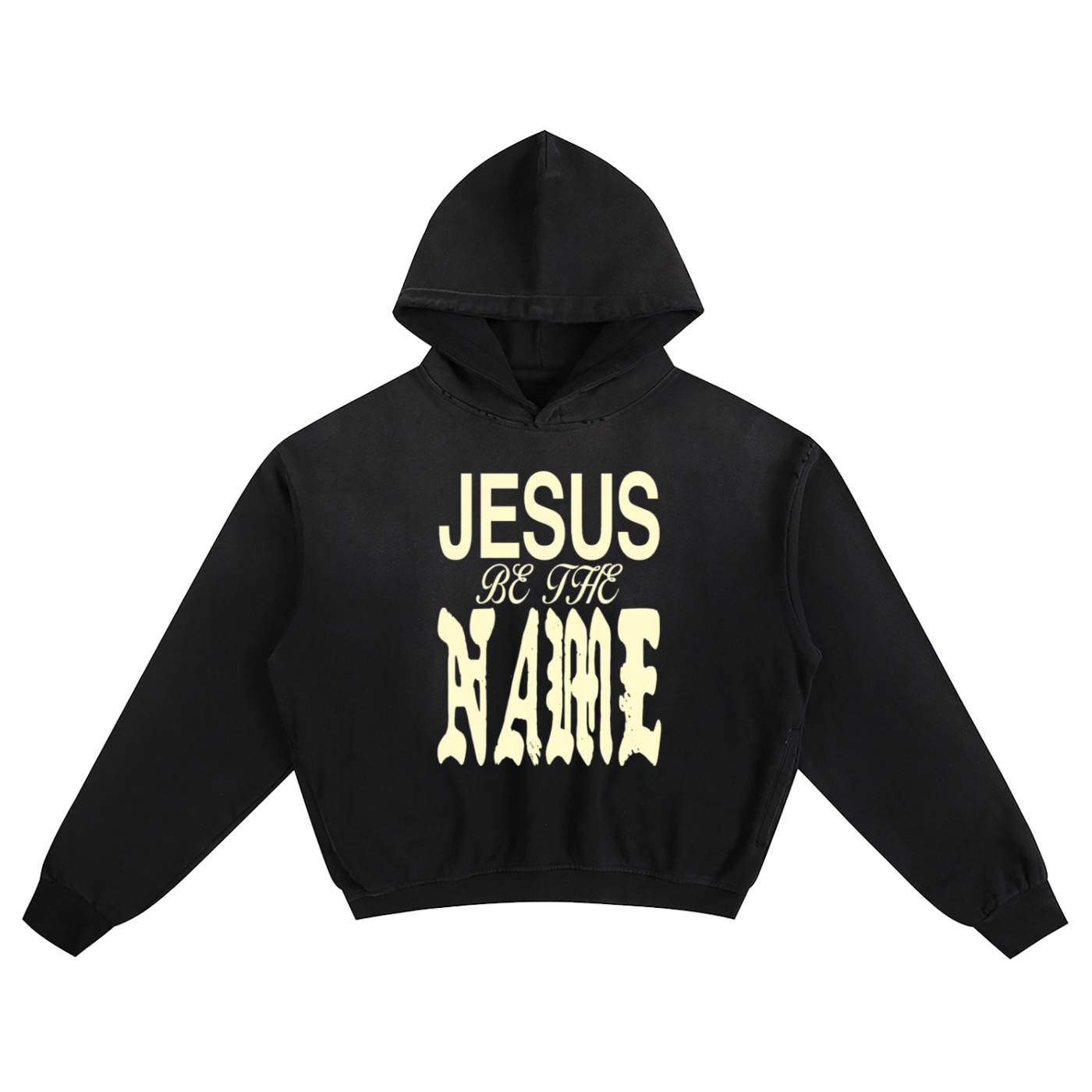 jesus be the name | sunfade boxy hoodie