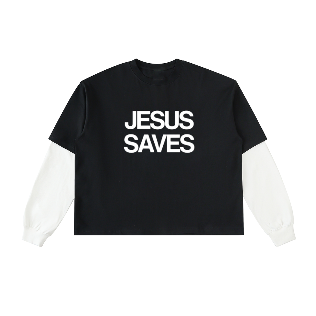 jesus saves | layered boxy shirt
