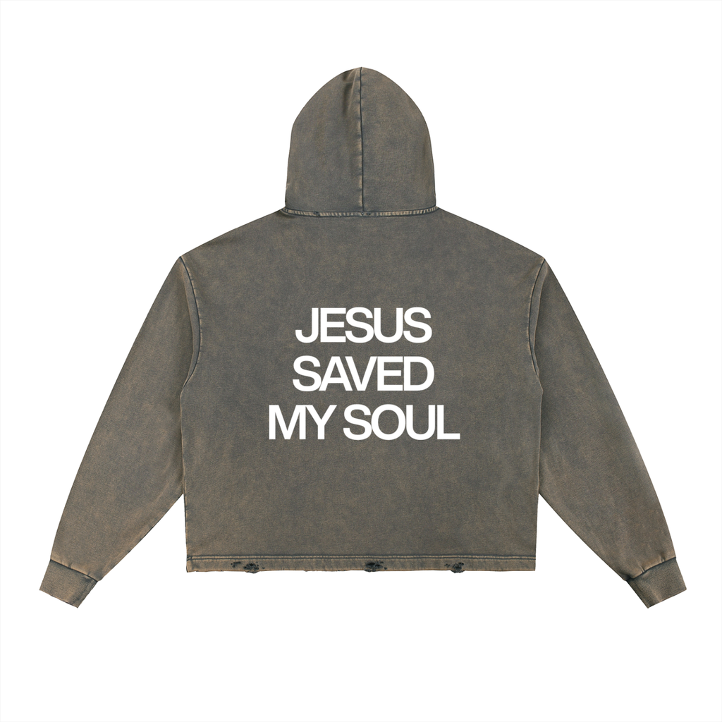 jesus saved my soul | washed frayed-hem