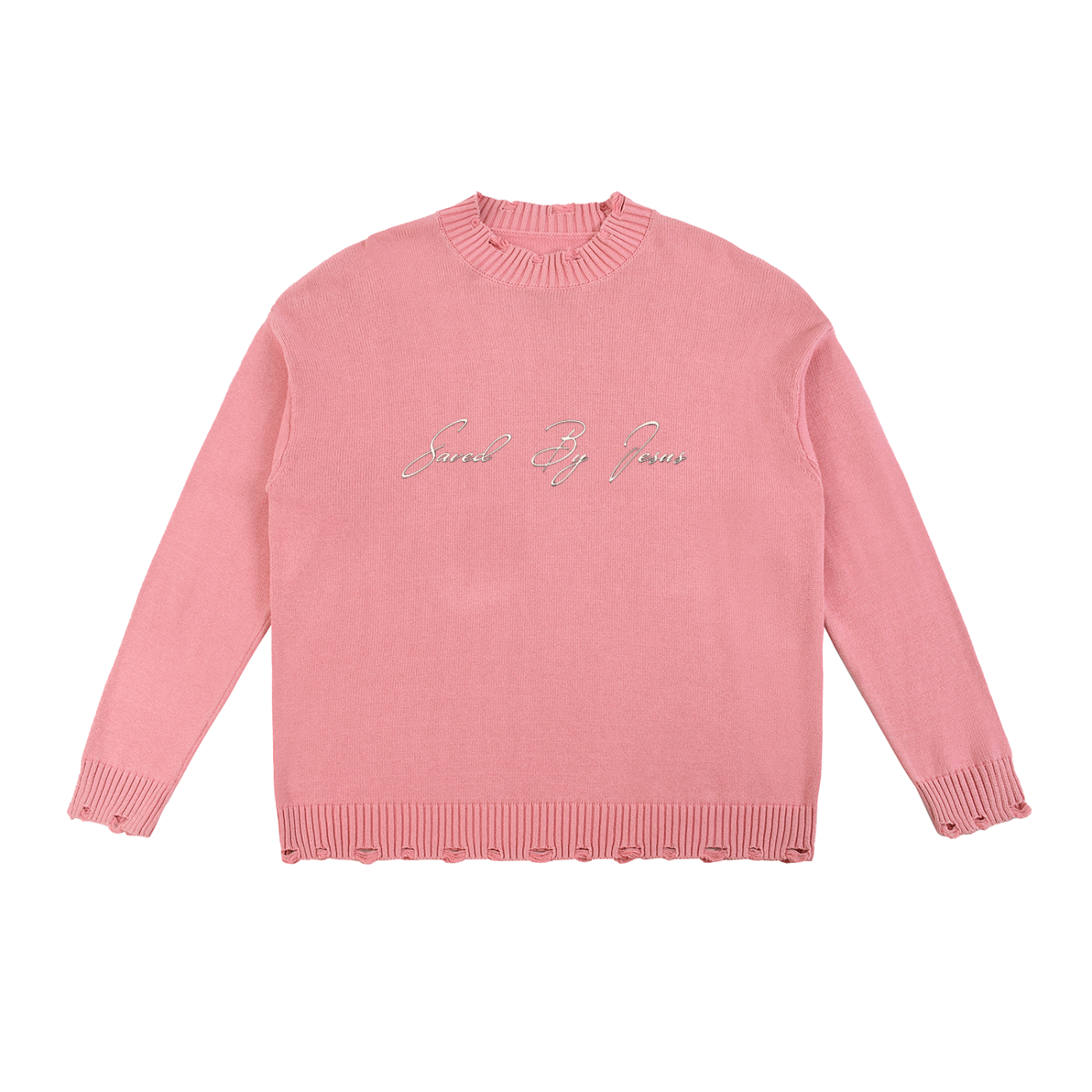 saved by jesus | frayed sweater